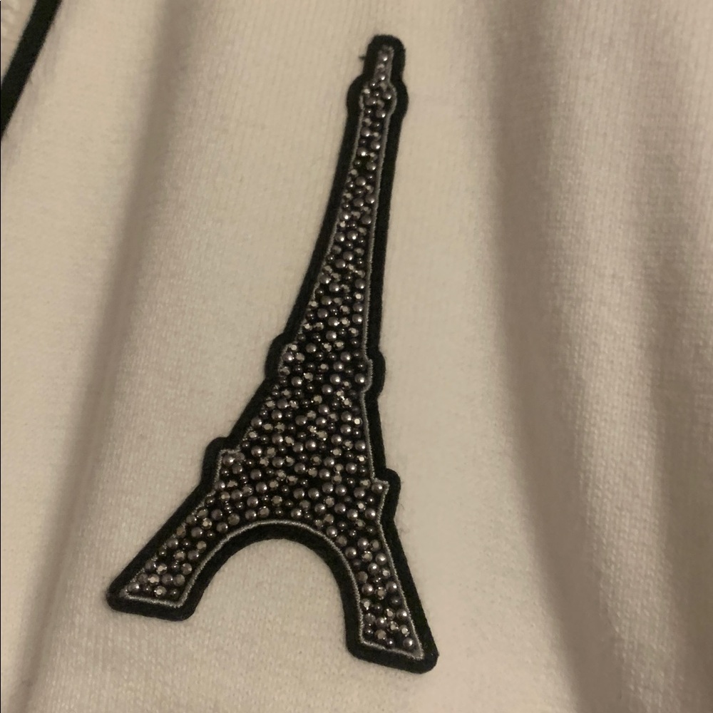 Karl Lagerfeld Ivory Cardigan with Ebony Accents(in spare room) - Picture 10 of 11
